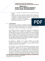 Práctica 1 Registro de La Ingesta Propia e Ingesta Total de Nutrientes Joel Calua