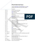 Microsoft Word Shortcut Keys