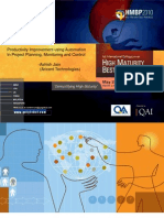 CMMI High Maturity Best Practices HMBP 2010: Ashish Jain Productivity Improvement Using Automation in Project Planning, Monitoring and Control