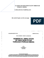 Numerical Simulation of Emulsion Flow Through Porous Media M.R. Islam S.M. Farouq Ali