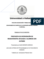 Propuesta de Intervencion de Musicoterapia Aplicada A Alumnos Con Autismo PDF