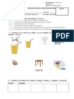 Evaluacion CIENCIAS Materia 4°