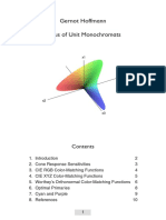 Jim Worthey S Locus of Unit Monochromats (Color-Matching)