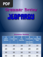 Grammar Review Jeopardy Game 