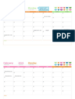 Any Year Monthly Calendar (12 Pages, Rainbow Bears Design) 1