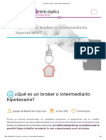 ¿Qué Es Un Broker o Intermediario Hipotecario