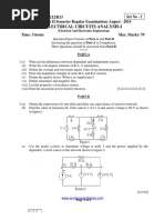 Electrical Circuits Analysis-I Question Paper