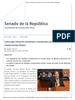 Cubrir Pago Retroactivo de Jubilados y Pensionados Del ISSSTE, Plantea Senador Enrique Mayans