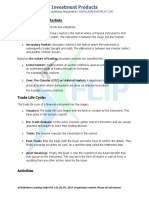 Investment Products: Chapter 1: Equity Markets