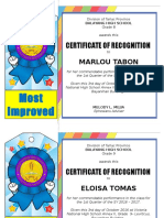 Sample Certificate For Recognition