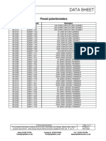 Data Sheet: Preset Potentiometers Preset Potentiometers Preset Potentiometers Preset Potentiometers