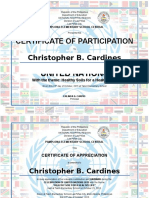 Certificate of Participation: Christopher B. Cardines