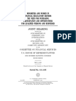 Minorities and Women in Financial Regulatory Reform: The Need For Increasing Participation and Opportunities For Qualified Persons and Businesses