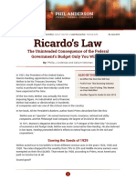 Ricardo's Law: The Unintended Consequence of The Federal Government's Budget Only You Will See