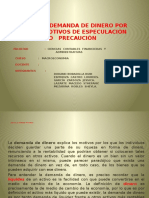 La Demanda de Dinero X Motivos de Especulacion o Precaucion-EXPOSICIÓN