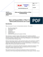 Roles and Responsibilities of Plant Commissioning Rev 3