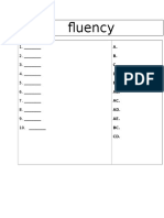 Fluency: A. B. C. D. E. AB. AC. AD. AE. BC. CD