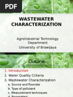 Wastewater Characterization: Agroindustrial Technology Department University of Brawijaya