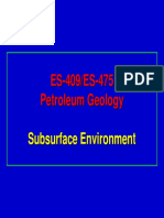 Petroleum Geology - Subsurface Environment