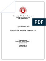 Experiment # 6 Flash Point and Fire Point of Oil: University of The East - Caloocan College of Engineering ME Department