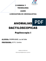 Anomalías Dactiloscópicas