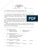 Year 4 English 2 Progressive Test, 2015 (Paper 1) Name: - Class: - Date