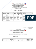 Brigada Eskwela Plan of Activities Grade 9-St. Francis: Dagohoy National High School Poblacion, Dagohoy, Bohol