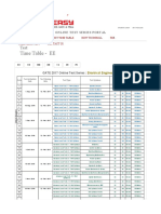 Time Table - EE: Online Test Series Portal