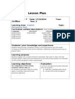 Lesson Plan - Persuasive Letter