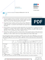 Economic Highlights - Current Account Surplus Widened in The 1Q - 10/6/2010