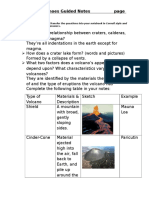 Types of Volcanoes Guided Notes