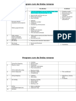 Program Curs de Limba Romana: Lesso N Topic Vocabulary Grammar