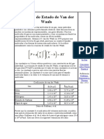 Ecuación de Estado de Van Der Waals