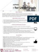 A Guide For Undergrads: Writing Resumes