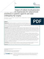 Hemodynamic Impact of Isobaric Levobupivacaine Versus Hyperbaric Bupivacaine For Subarachnoid Anesthesia in Patients Aged 65 and Older Undergoing Hip Surgery