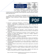 Sgi-Pol-V01-001 - Política de Seguridad y Salud en El Trabajo