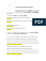 Exercícios - Orações Subordinadas Adjetivas