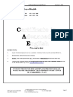 Pre-Entry Test - Cae Updated