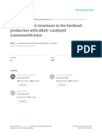 The Wastewater Treatment in T He Biodiesel Production With Alkali-Catalyzed Transesterification