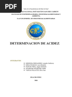 Determinaciones de Acidez y PH