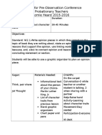 December 9 Pre Observation Form