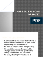 Are Leaders Born or Made