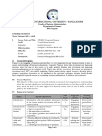 Corporate Finance Course Outline