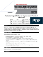 Technical Report Writing For Engineers and Technical Personnel