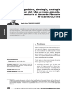 Dogmática, Sicología, Analogía e Intención Del Robo A Mano Armada. Comentario Al Acuerdo Plenario #5-2015/CIJ-116