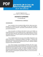 Reglamento de La Ley de Reforma Magisterial Ds #004-2013-Ed