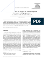 Material Selection in The Design of The Femoral Component of Cemented Total Hip Replacement