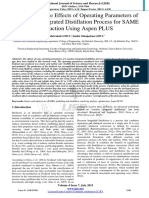 Investigating The Effects of Operating Parameters of A Reaction Integrated Distillation Process For SAME Production Using Aspen PLUS