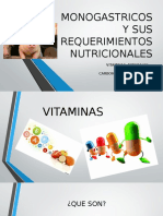 Monogastricos y Sus Requerimientos Nutricionales