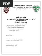 Quimica Aplicada Practica 4 Presion Ebullicion